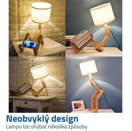 Obrázek z Dřevěná stolní lampa panáček