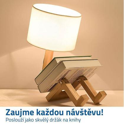 Obrázek z Dřevěná stolní lampa panáček