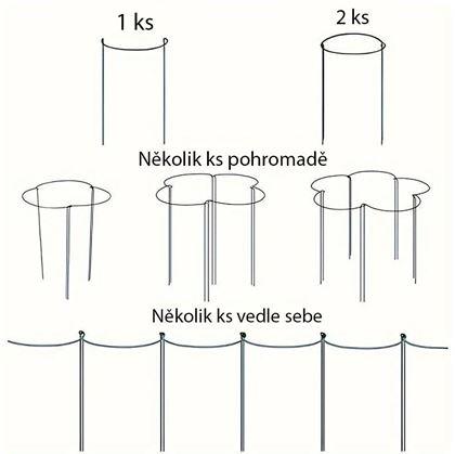 Obrázek z 2 ks Kovové podpěry rostlin 40 cm