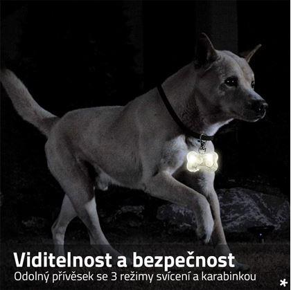 Svítící LED přívěsek na obojek